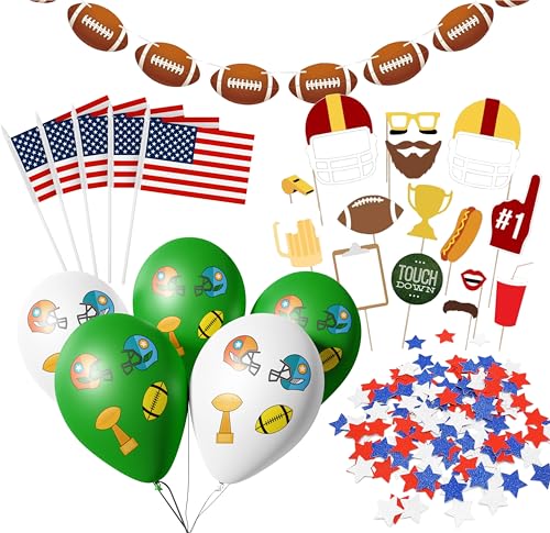 Dekotalent® XXL Super Bowl American Football NFL Dekoration Deko Set über 100 Teile, Luftballons, Girlande, Konfetti UVM. von TK Gruppe Timo Klingler