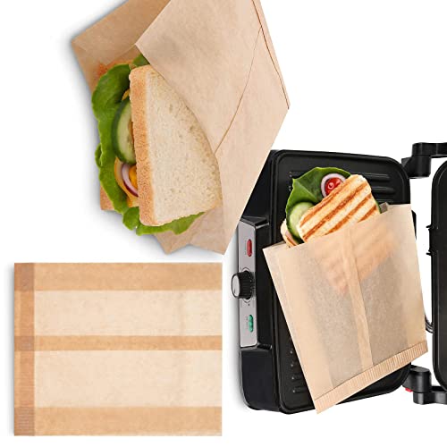 Grilltasche aus Papier, Non-Stick Wiederverwendbare Toastabags, Premium Papiertüten für Toaster, Backofen, Mikrowelle und Grill - Hitzebeständig bis 220 °C - Toast Bags 48 STK. von TK28MN