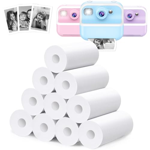 TKECWOB Kinderkamera-Papierrollen-Nachfüllpackungen, 10 Rollen, Sofortdruck-Kamera-Thermopapier-Nachfüllpackungen, 5,6 cm x 12,7 m TKECWOB Kinderkamera-Papierrollen-Nachfüllpackungen, 10 Rollen, Sofortdruck-Kamera-Thermopapier-Nachfüllpackungen, 5,6 cm x 12,7 m von TKECWOB