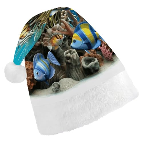 TKJMCSW 3D-Fisch-Weihnachtsmütze für Erwachsene, Samt, klassische Weihnachtsmütze für Weihnachten, Neujahr, Party, Kopfbedeckung TKJMCSW 3D-Fisch-Weihnachtsmütze für Erwachsene, Samt, klassische Weihnachtsmütze für Weihnachten, Neujahr, Party, Kopfbedeckung von TKJMCSW