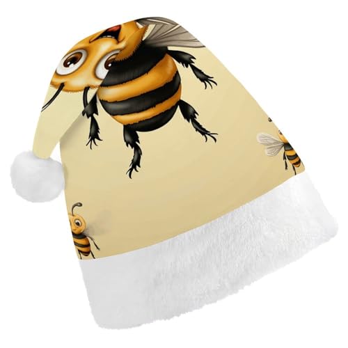 TKJMCSW Bienen-Weihnachtsmütze für Erwachsene, Samt, klassische Weihnachtsmütze für Weihnachten, Neujahr, Party, Kopfbedeckung TKJMCSW Bienen-Weihnachtsmütze für Erwachsene, Samt, klassische Weihnachtsmütze für Weihnachten, Neujahr, Party, Kopfbedeckung von TKJMCSW