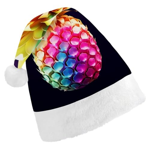 TKJMCSW Bunte Ananas-Weihnachtsmütze für Erwachsene, Samt, klassische Weihnachtsmütze für Weihnachten, Neujahr, Party, Kopfbedeckung TKJMCSW Bunte Ananas-Weihnachtsmütze für Erwachsene, Samt, klassische Weihnachtsmütze für Weihnachten, Neujahr, Party, Kopfbedeckung von TKJMCSW