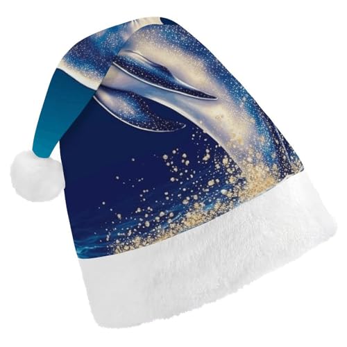 TKJMCSW Glitzernde Delfin-Weihnachtsmütze für Erwachsene, Samt, klassische Weihnachtsmütze für Weihnachten, Neujahr, Party, Kopfbedeckung TKJMCSW Glitzernde Delfin-Weihnachtsmütze für Erwachsene, Samt, klassische Weihnachtsmütze für Weihnachten, Neujahr, Party, Kopfbedeckung von TKJMCSW