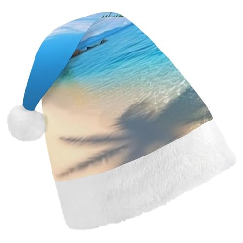 TKJMCSW Hawaiianischer Strand mit Palmen, Weihnachtsmütze für Erwachsene, Samt, klassische Weihnachtsmütze für Weihnachten, Neujahr, Party, Kopfbedeckung TKJMCSW Hawaiianischer Strand mit Palmen, Weihnachtsmütze für Erwachsene, Samt, klassische Weihnachtsmütze für Weihnachten, Neujahr, Party, Kopfbedeckung von TKJMCSW