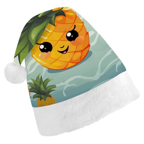 TKJMCSW Niedliche Ananas-Weihnachtsmütze für Erwachsene, Samt, klassische Weihnachtsmütze für Weihnachten, Neujahr, Party, Kopfbedeckung TKJMCSW Niedliche Ananas-Weihnachtsmütze für Erwachsene, Samt, klassische Weihnachtsmütze für Weihnachten, Neujahr, Party, Kopfbedeckung von TKJMCSW