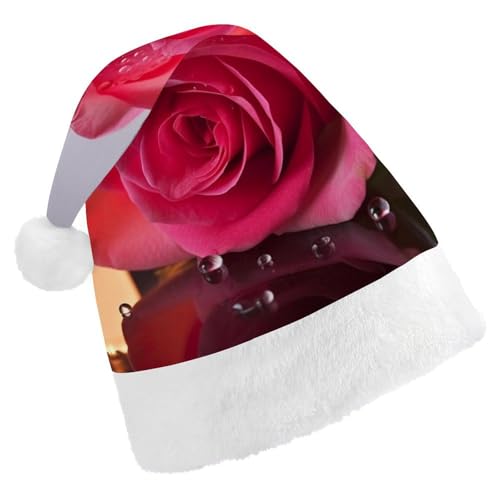 TKJMCSW Romantische Rosen-Weihnachtsmütze für Erwachsene, Samt, klassische Weihnachtsmütze für Weihnachten, Neujahr, Party, Kopfbedeckung TKJMCSW Romantische Rosen-Weihnachtsmütze für Erwachsene, Samt, klassische Weihnachtsmütze für Weihnachten, Neujahr, Party, Kopfbedeckung von TKJMCSW