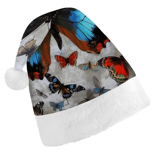TKJMCSW Schmetterlings-Weihnachtsmütze für Erwachsene, Samt, klassische Weihnachtsmütze für Weihnachten, Neujahr, Party, Kopfbedeckung TKJMCSW Schmetterlings-Weihnachtsmütze für Erwachsene, Samt, klassische Weihnachtsmütze für Weihnachten, Neujahr, Party, Kopfbedeckung von TKJMCSW