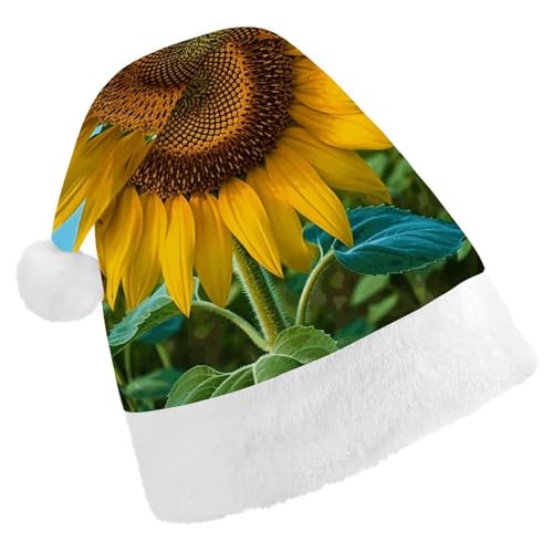 TKJMCSW Schöne Sonnenblumen-Weihnachtsmütze für Erwachsene, Samt, klassische Weihnachtsmütze für Weihnachten, Neujahr, Party, Kopfbedeckung TKJMCSW Schöne Sonnenblumen-Weihnachtsmütze für Erwachsene, Samt, klassische Weihnachtsmütze für Weihnachten, Neujahr, Party, Kopfbedeckung von TKJMCSW