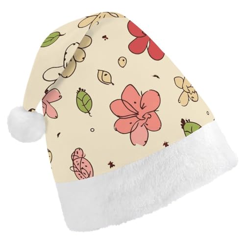 TKJMCSW Schöne Weihnachtsmütze mit Blumenmuster, Weihnachtsmannmütze für Erwachsene, Samt, klassische Weihnachtsmütze für Weihnachten, Neujahr, Party, Kopfbedeckung TKJMCSW Schöne Weihnachtsmütze mit Blumenmuster, Weihnachtsmannmütze für Erwachsene, Samt, klassische Weihnachtsmütze für Weihnachten, Neujahr, Party, Kopfbedeckung von TKJMCSW