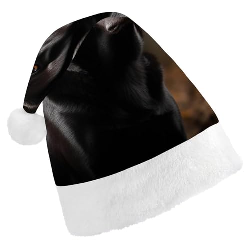 TKJMCSW Schwarze Labrador-Weihnachtsmütze für Erwachsene, Samt, klassische Weihnachtsmütze für Weihnachten, Neujahr, Party, Kopfbedeckung TKJMCSW Schwarze Labrador-Weihnachtsmütze für Erwachsene, Samt, klassische Weihnachtsmütze für Weihnachten, Neujahr, Party, Kopfbedeckung von TKJMCSW
