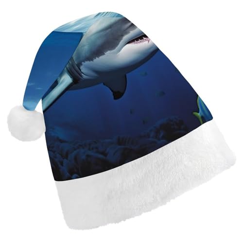 TKJMCSW Tolle weiße Fisch-Weihnachtsmütze für Erwachsene, Samt, klassische Weihnachtsmütze für Weihnachten, Neujahr, Party, Kopfbedeckung TKJMCSW Tolle weiße Fisch-Weihnachtsmütze für Erwachsene, Samt, klassische Weihnachtsmütze für Weihnachten, Neujahr, Party, Kopfbedeckung von TKJMCSW