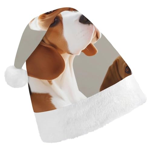 TKJMCSW Weihnachtsmütze mit Beagle-Motiv, für Erwachsene, Samt, klassische Weihnachtsmütze für Weihnachten, Neujahr, Party, Kopfbedeckung TKJMCSW Weihnachtsmütze mit Beagle-Motiv, für Erwachsene, Samt, klassische Weihnachtsmütze für Weihnachten, Neujahr, Party, Kopfbedeckung von TKJMCSW