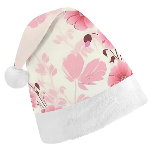 TKJMCSW Weihnachtsmütze mit Blumenmuster für Erwachsene, Samt, klassische Weihnachtsmütze für Weihnachten, Neujahr, Party, Kopfbedeckung TKJMCSW Weihnachtsmütze mit Blumenmuster für Erwachsene, Samt, klassische Weihnachtsmütze für Weihnachten, Neujahr, Party, Kopfbedeckung von TKJMCSW