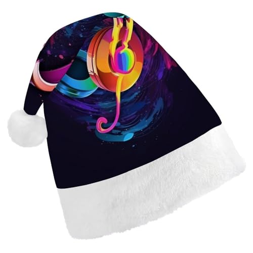TKJMCSW Weihnachtsmütze mit Farbverlauf, Musik, Weihnachtsmütze für Erwachsene, Samt, klassische Weihnachtsmütze für Weihnachten, Neujahr, Party, Kopfbedeckung TKJMCSW Weihnachtsmütze mit Farbverlauf, Musik, Weihnachtsmütze für Erwachsene, Samt, klassische Weihnachtsmütze für Weihnachten, Neujahr, Party, Kopfbedeckung von TKJMCSW