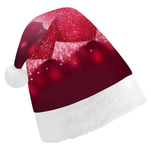 TKJMCSW Weihnachtsmütze mit Herzmotiv, für Erwachsene, Samt, klassische Weihnachtsmütze für Weihnachten, Neujahr, Party, Kopfbedeckung TKJMCSW Weihnachtsmütze mit Herzmotiv, für Erwachsene, Samt, klassische Weihnachtsmütze für Weihnachten, Neujahr, Party, Kopfbedeckung von TKJMCSW