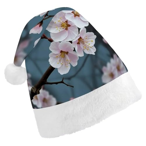 TKJMCSW Weihnachtsmütze mit Kirschblüten für Erwachsene, Samt, klassische Weihnachtsmütze für Weihnachten, Neujahr, Party, Kopfbedeckung TKJMCSW Weihnachtsmütze mit Kirschblüten für Erwachsene, Samt, klassische Weihnachtsmütze für Weihnachten, Neujahr, Party, Kopfbedeckung von TKJMCSW
