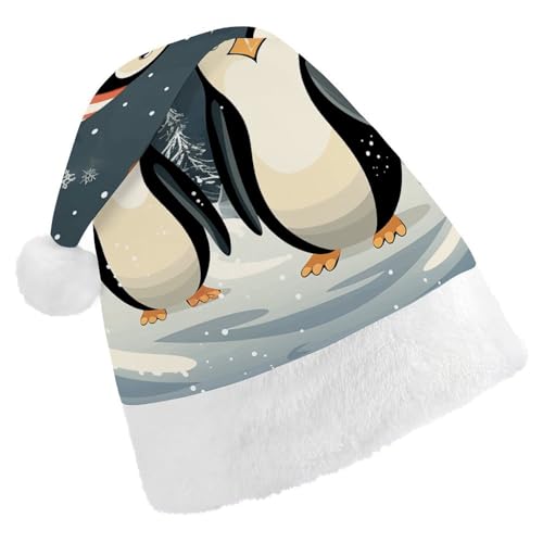 TKJMCSW Weihnachtsmütze mit Pinguin-Motiv, für Erwachsene, Samt, klassische Weihnachtsmütze für Weihnachten, Neujahr, Party, Kopfbedeckung TKJMCSW Weihnachtsmütze mit Pinguin-Motiv, für Erwachsene, Samt, klassische Weihnachtsmütze für Weihnachten, Neujahr, Party, Kopfbedeckung von TKJMCSW