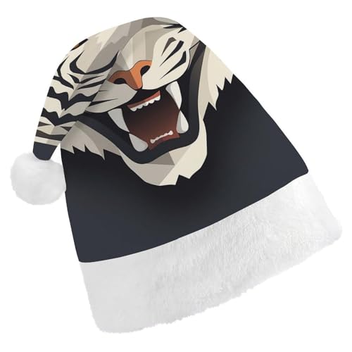 TKJMCSW Weihnachtsmütze mit Tigergesicht für Erwachsene, Samt, klassische Weihnachtsmütze für Weihnachten, Neujahr, Party, Kopfbedeckung TKJMCSW Weihnachtsmütze mit Tigergesicht für Erwachsene, Samt, klassische Weihnachtsmütze für Weihnachten, Neujahr, Party, Kopfbedeckung von TKJMCSW