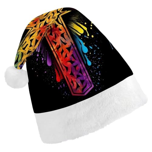 TKJMCSW Weihnachtsmütze mit farbwechselndem Muster, Weihnachtsmütze für Erwachsene, Samt, klassische Weihnachtsmütze für Weihnachten, Neujahr, Party, Kopfbedeckung TKJMCSW Weihnachtsmütze mit farbwechselndem Muster, Weihnachtsmütze für Erwachsene, Samt, klassische Weihnachtsmütze für Weihnachten, Neujahr, Party, Kopfbedeckung von TKJMCSW