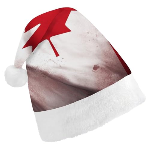 TKJMCSW Weihnachtsmütze mit kanadischer Flagge, für Erwachsene, Samt, klassische Weihnachtsmütze für Weihnachten, Neujahr, Party, Kopfbedeckung TKJMCSW Weihnachtsmütze mit kanadischer Flagge, für Erwachsene, Samt, klassische Weihnachtsmütze für Weihnachten, Neujahr, Party, Kopfbedeckung von TKJMCSW