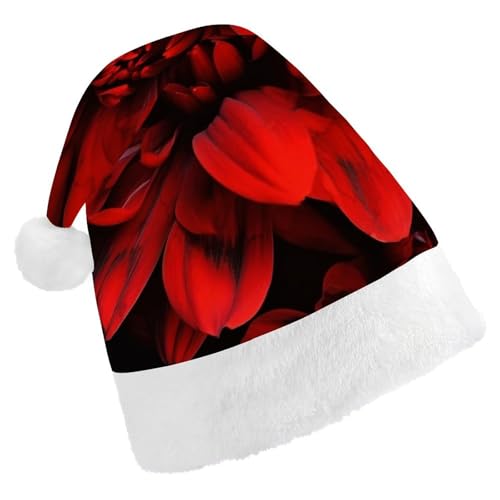 TKJMCSW Weihnachtsmütze mit roter Blume auf schwarzer Weihnachtsmütze für Erwachsene, Samt, klassische Weihnachtsmütze für Weihnachten, Neujahr, Party, Kopfbedeckung TKJMCSW Weihnachtsmütze mit roter Blume auf schwarzer Weihnachtsmütze für Erwachsene, Samt, klassische Weihnachtsmütze für Weihnachten, Neujahr, Party, Kopfbedeckung von TKJMCSW