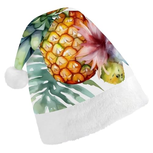 TKJMCSW Weihnachtsmütze mit tropischer Ananas, für Erwachsene, Samt, klassische Weihnachtsmütze für Weihnachten, Neujahr, Party, Kopfbedeckung TKJMCSW Weihnachtsmütze mit tropischer Ananas, für Erwachsene, Samt, klassische Weihnachtsmütze für Weihnachten, Neujahr, Party, Kopfbedeckung von TKJMCSW