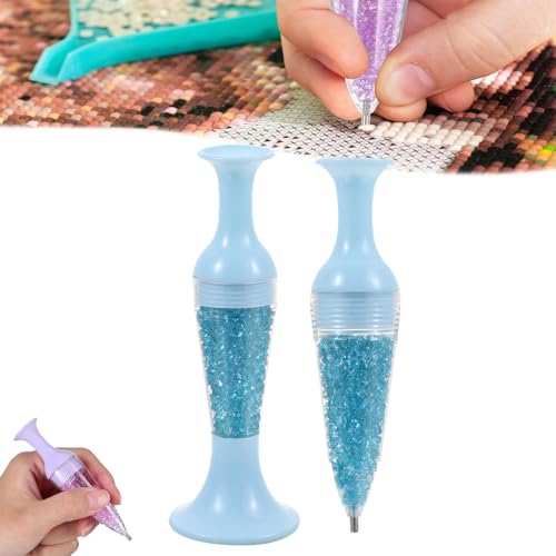 TKNIBEEN Diamond Painting Flower Pot Shape Point Drill Pen, Diamond Painting Pens, Diamond Art Painting Kits, Painting Accessories - Blue *1 von TKNIBEEN