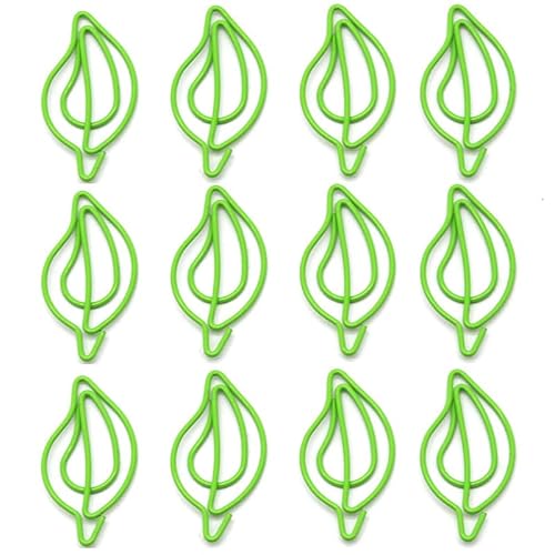 Büroklammer-Lesezeichen, niedliche Blattform, Monstera-Büroklammern, Seitenmarkierungen für Notizbücher, Sammelalben, Datei-Organizer, Grün, 60 Stück von TKOLYDEO