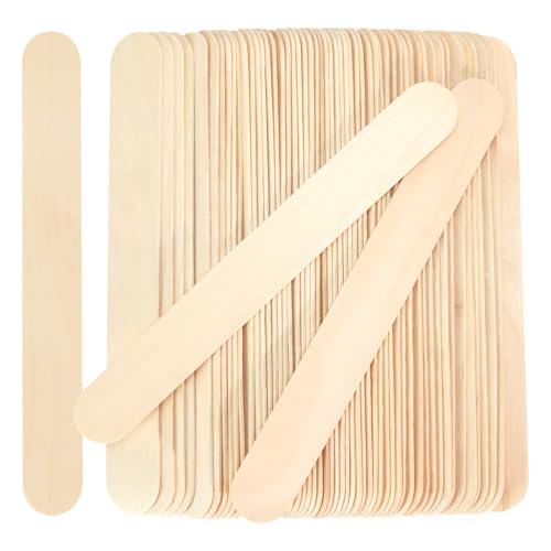 TKOnline 90 Stück Jumbo Bastelstäbchen, 8 Zoll Holz Große Zungenspatel Sticks, Jumbo Popsicle Sticks, Multifunktionale Holzstäbchen für Haarentfernung und Wachsen, Basteln von TKOnline