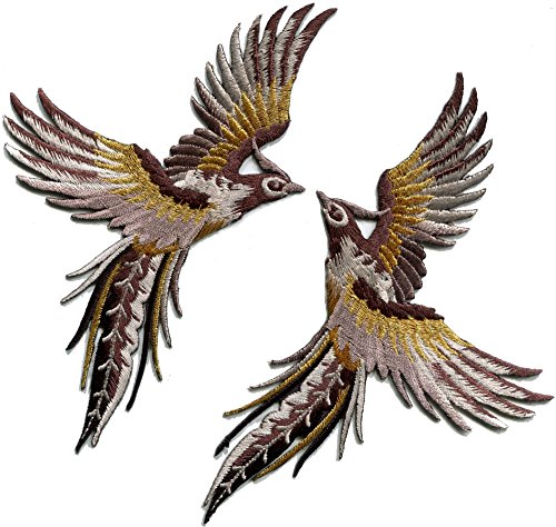 Phoenix Phenix Vögel Zeder Braun Schwarz Gold gestickte Applikationen Bügelbilder Paar S-1339 Phoenix Phenix Vögel Zeder Braun Schwarz Gold gestickte Applikationen Bügelbilder Paar S-1339 von TKPatch
