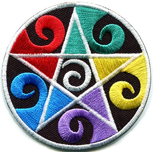 TKPatch Wiccan pentagram pagan pentacle wicca witchcraft embroidered applique iron-on patch new von TKPatch