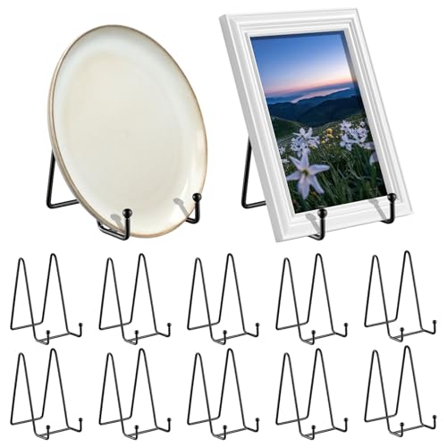 12 Stück 15,2 cm Präsentationsständer Tellerhalter Metallrahmen Display Staffelei für Bild Heimdekoration Stabiler Multifunktionaler Tellerständer Display Ständer Tellerhalter für Foto Dekorative von TKSDWBLTY