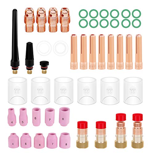 TKSE SchweißZubehöR, WIG Schweißbrenner Kit, 49 Stück WIG-Schweißbrenner-Zubehör für WP-17/18/26 TKSE SchweißZubehöR, WIG Schweißbrenner Kit, 49 Stück WIG-Schweißbrenner-Zubehör für WP-17/18/26 von TKSE