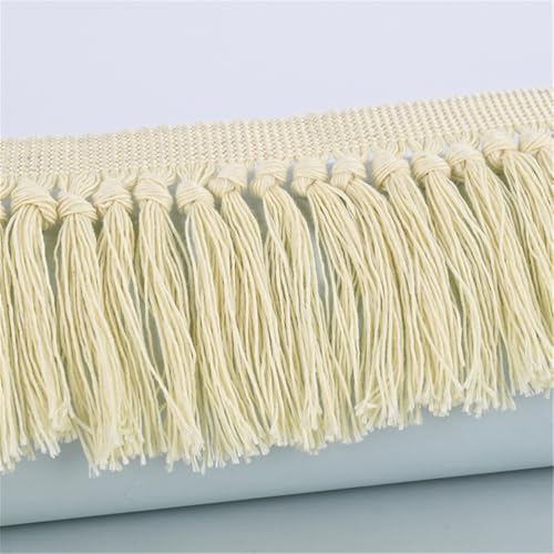 1 Meter Fransenborte - 105 mm Fransenband StoffbordüRe TextilbordüRe Dekoband Lace Ribbon DIY Spitzenborte Quastenborte Vintage Stoffband Quasten Trim Quastenband zum Nähen (Creme) von TKSJROL