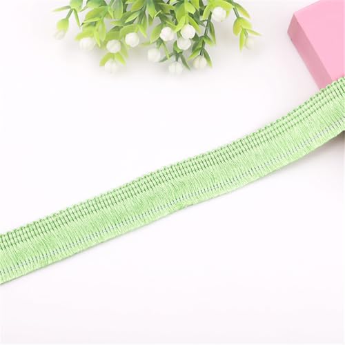 1 Meter Fransenborte - 2 cm Fransenband StoffbordüRe DIY Spitzenborte Quastenborte Lace Ribbon Textilborte Dekoborte Vintage Quasten Trim Stoffband Quastenband zum Nähen (7_Helles Grün) von TKSJROL