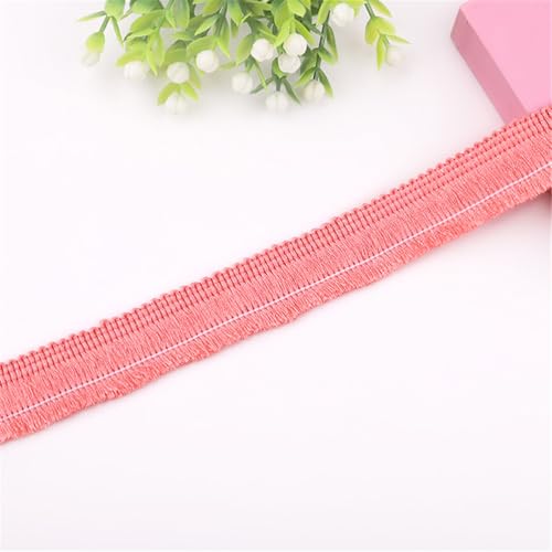 1 Meter Fransenborte - 2 cm Fransenband StoffbordüRe DIY Spitzenborte Quastenborte Lace Ribbon Textilborte Dekoborte Vintage Quastenband Quasten Trim Stoffband zum Nähen (8_Weiches Rot) von TKSJROL