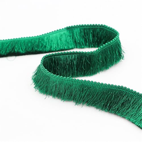 1 Meter Fransenborte - 28 mm Fransenband DIY Quastenborte StoffbordüRe Textilborte Lace Ribbon Dekoband Vintage Quastenband Stoffband Quasten Trim zum Nähen und Dekorieren (Elektrisches Grün) von TKSJROL