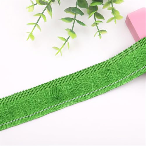 1 Meter Fransenborte - 3 cm Fransenband DIY Spitzenborte Quastenborte Lace Ribbon Dekoborte Textilborte StoffbordüRe Vintage Quasten Trim Stoffband Quastenband zum Nähen (Waldgrün) von TKSJROL
