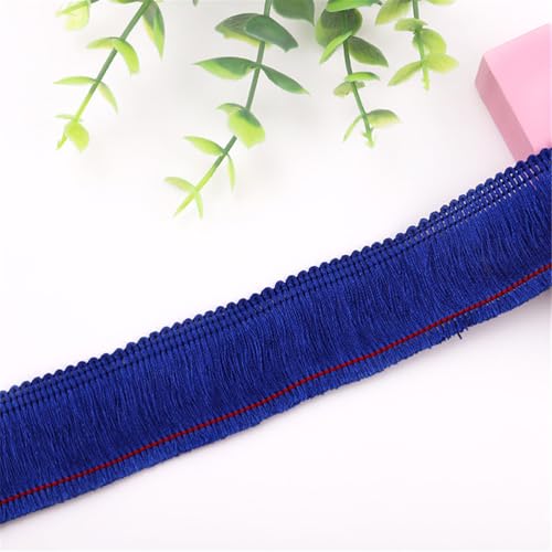 1 Meter Fransenborte - 3 cm Fransenband DIY Spitzenborte Quastenborte Lace Ribbon StoffbordüRe Dekoborte Textilborte Vintage Quastenband Quasten Trim Stoffband zum Nähen (Königsblau) von TKSJROL