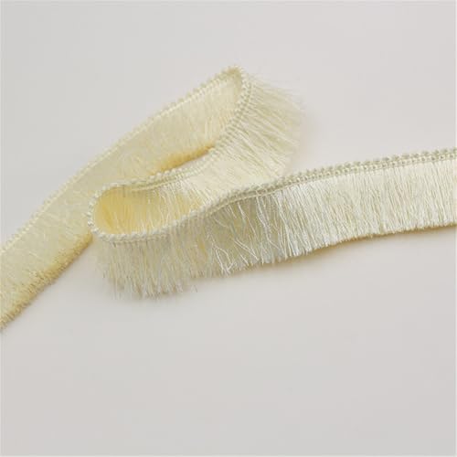 10 Meter Fransenborte - 28 mm Fransenband Dekoband Textilborte StoffbordüRe DIY Quastenborte Lace Ribbon Vintage Quasten Trim Stoffband Quastenband zum Nähen und Dekorieren (Warmweiß) von TKSJROL
