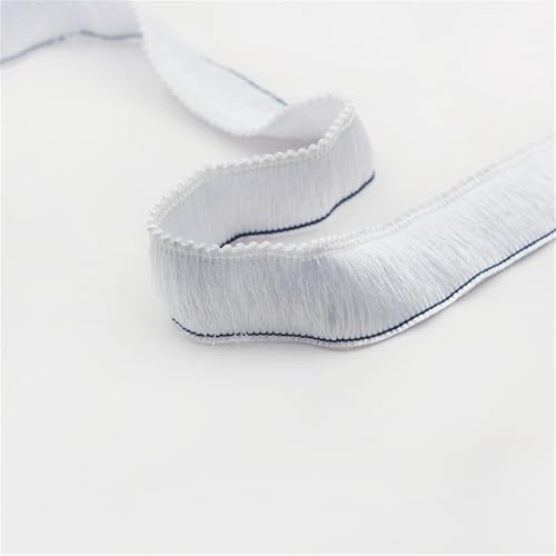 10 Meter Fransenborte - 28 mm Fransenband Dekoband Textilborte StoffbordüRe Spitzenborte Quastenborte Lace Ribbon Vintage Quastenband Stoffband Quasten Trim zum Nähen und Dekorieren (Weiß) von TKSJROL