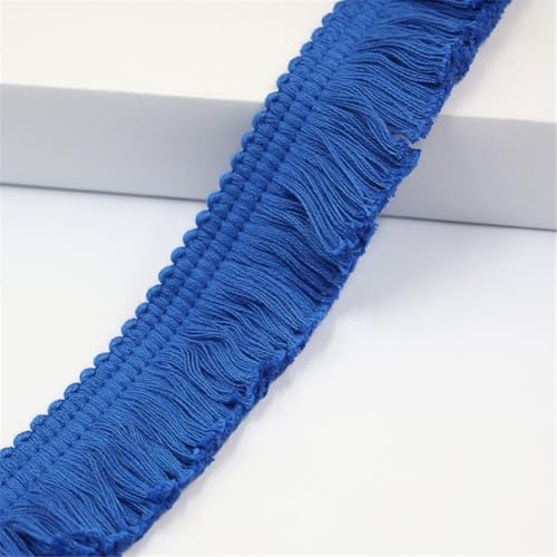 10 Meter Fransenborte - 38 mm Fransenband DIYQuastenborte Dekoband StoffbordüRe Lace Ribbon Textilborte Vintage Quasten Trim Quastenband Stoffband zum Nähen und Dekorieren (Königsblau) von TKSJROL