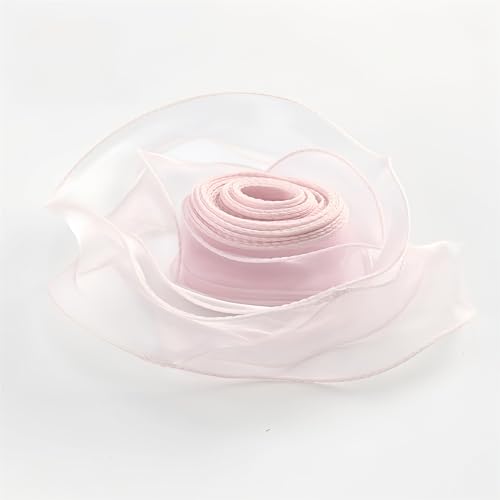 10 Yard Chiffonband 4cm – Hochzeit Antennenband, Satinband, Seidenband, Organzaband, Tüllband, Geschenk Band, Schleifenband, Ribbon für Brautauto, Tischdeko & Hochzeitsgeschenke (Altrosa) von TKSJROL