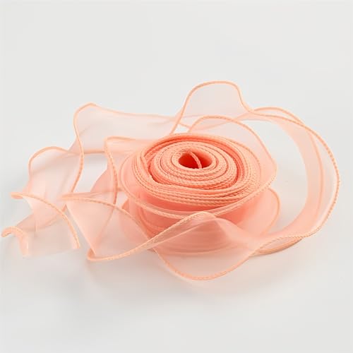 10 Yard Chiffonband 4cm – Hochzeit Antennenband, Satinband, Seidenband, Organzaband, Tüllband, Geschenk Band, Schleifenband, Ribbon für Brautauto, Tischdeko & Hochzeitsgeschenke (Champagner) von TKSJROL