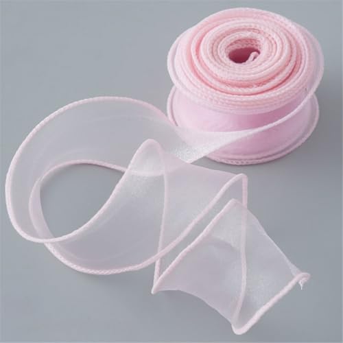 10 Yard Satinband 4 cm – Hochzeit Autodekoration, Chiffonband, Organzaband, Bandset, Tüllband, Seidenband, Schleifenband, Geschenk Band, Dekoband für Geschenkverpackung & DIY (Antikrosa) von TKSJROL
