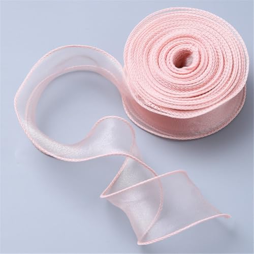 10 Yard Satinband 4 cm – Hochzeit Autodekoration, Chiffonband, Organzaband, Bandset, Tüllband, Seidenband, Schleifenband, Geschenk Band, Dekoband für Geschenkverpackung & DIY (Hellrosa) von TKSJROL