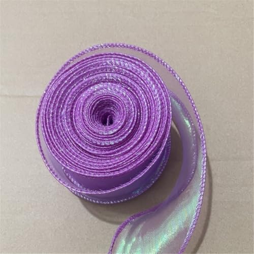 10 Yard Schimmerndes Chiffonband 4cm – Satinband, Seidenband, Organzaband, Tüllband, Bandset, Schleifenband, Geschenk Band, Hochzeit Antennenband, Ribbon für Basteln (Traumlila) von TKSJROL