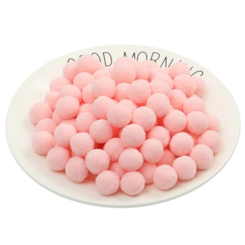 100 Stück Bunt Pompons - 30 mm Pompons Bälle zum Basteln, Filzkugeln für Ostern, Weihnachten, Deko Pompoms, Pastell Bommel, Flauschigen Plüsch Bälle für Handwerk Herstellung (19_Blassrosa) von TKSJROL