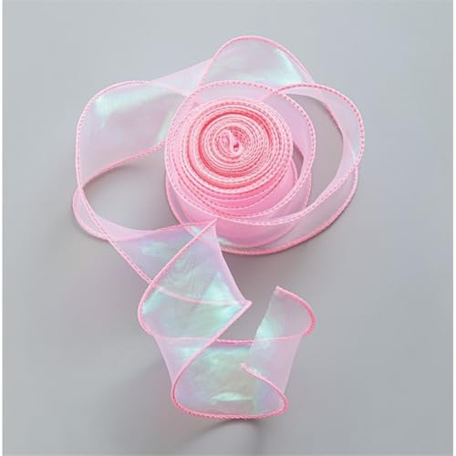 100 Yard Chiffonband 4cm – Schimmerndes Satinband, Geschenk Band, Organzaband, Schleifenband, Tüllband, Seidenband für kreative Geschenkverpackung, DIY, Hochzeit & Partydeko (Traumrosa) von TKSJROL
