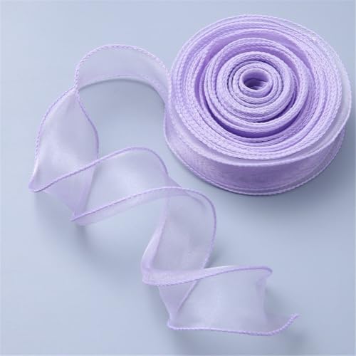 100 Yard Satinband 4 cm – Hochzeit Autodekoration, Chiffonband, Organzaband, Bandset, Tüllband, Seidenband, Schleifenband, Geschenk Band, Dekoband für Geschenkverpackung & DIY (Hellviolett) von TKSJROL